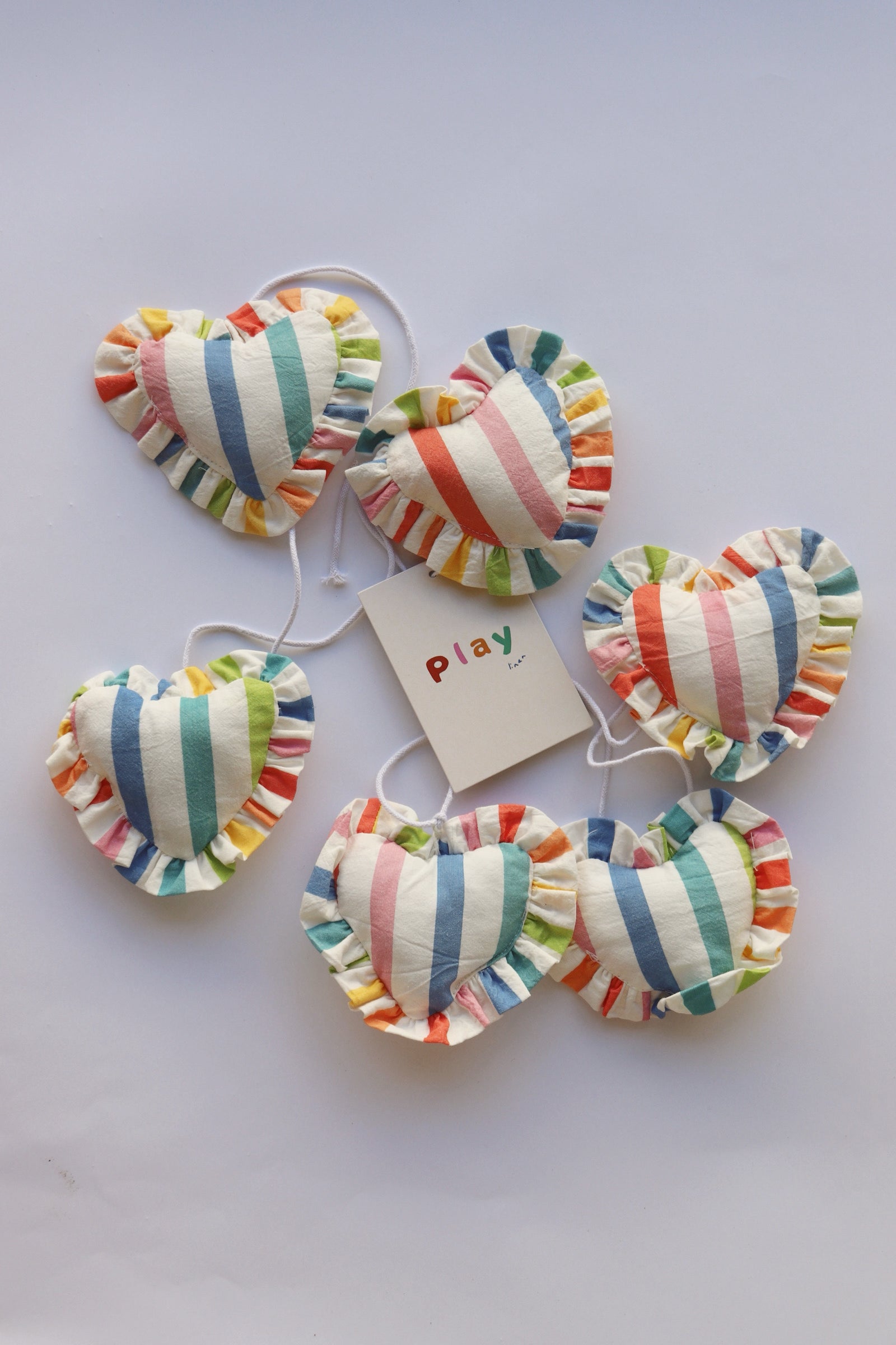 Playground Stripe Frill Heart Garland