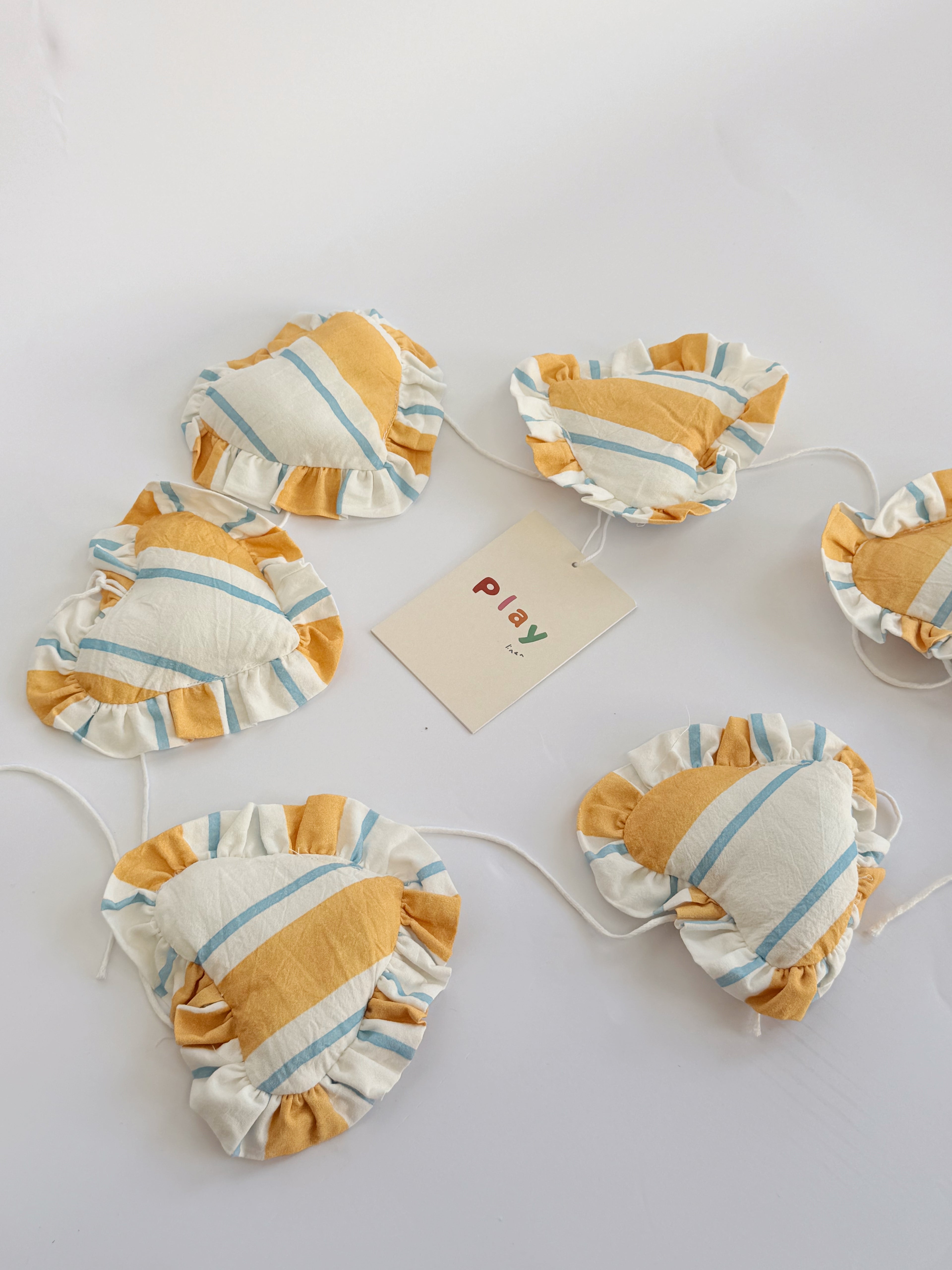 Sea Stripe Frill Heart Garland (Pre Order August)