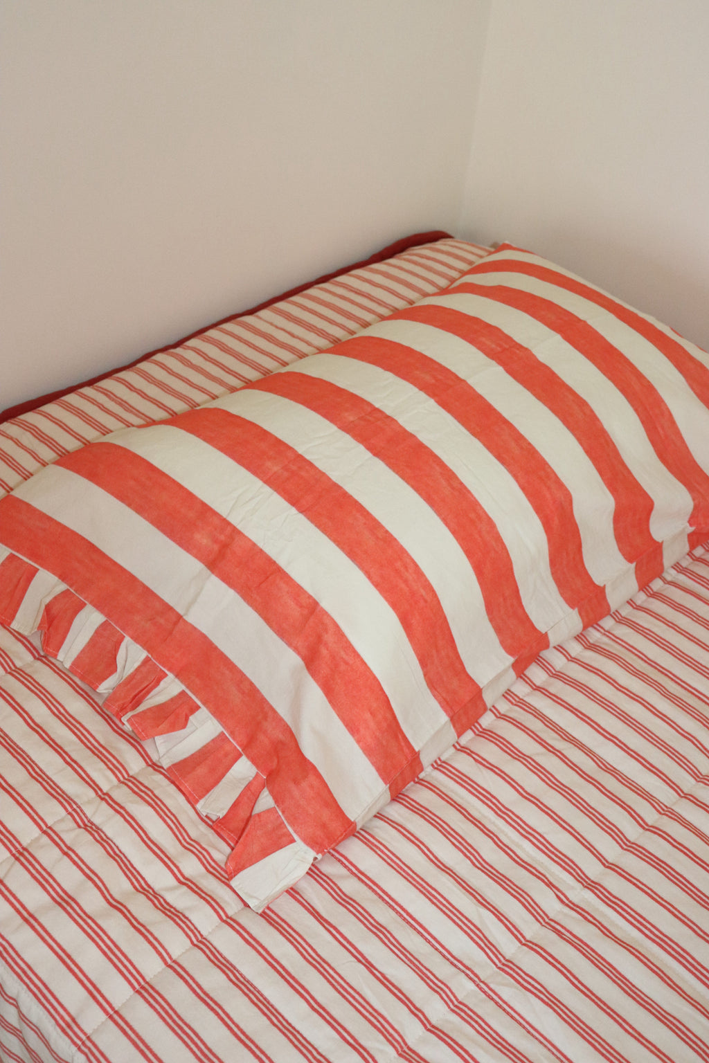 PRE ORDER MAY Cherry Stripe Pillowcase