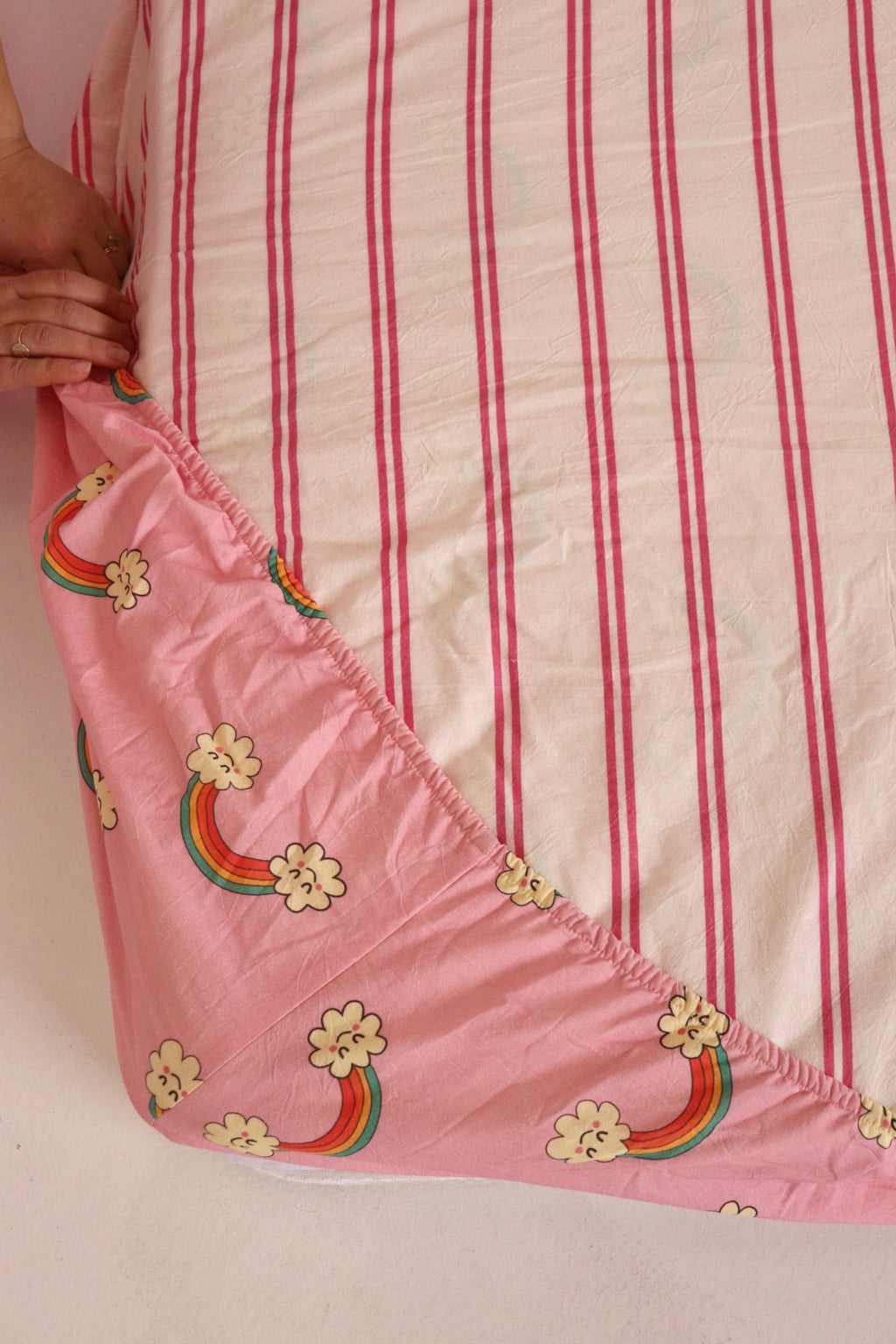 Over The Rainbow Reversible Fitted Sheet Set