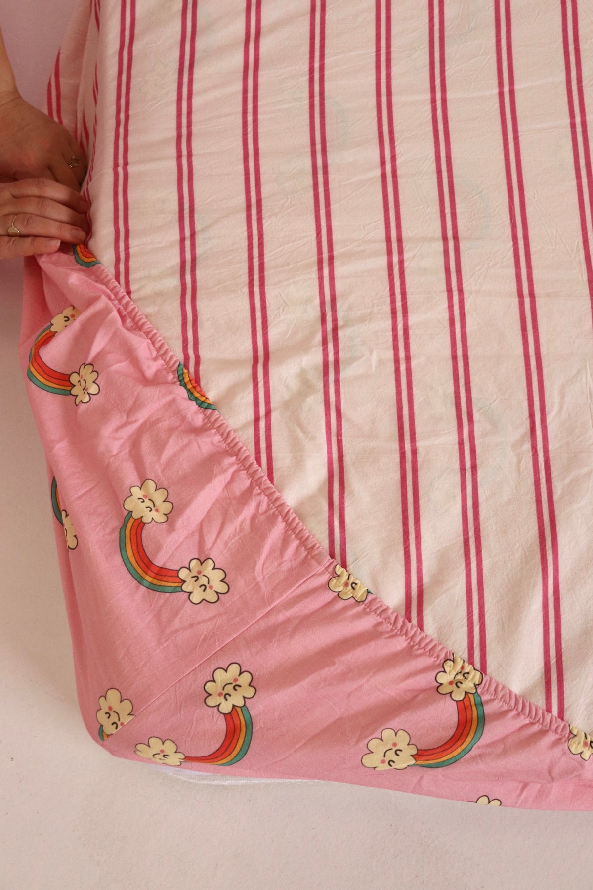 Over The Rainbow Reversible Fitted Sheet Set