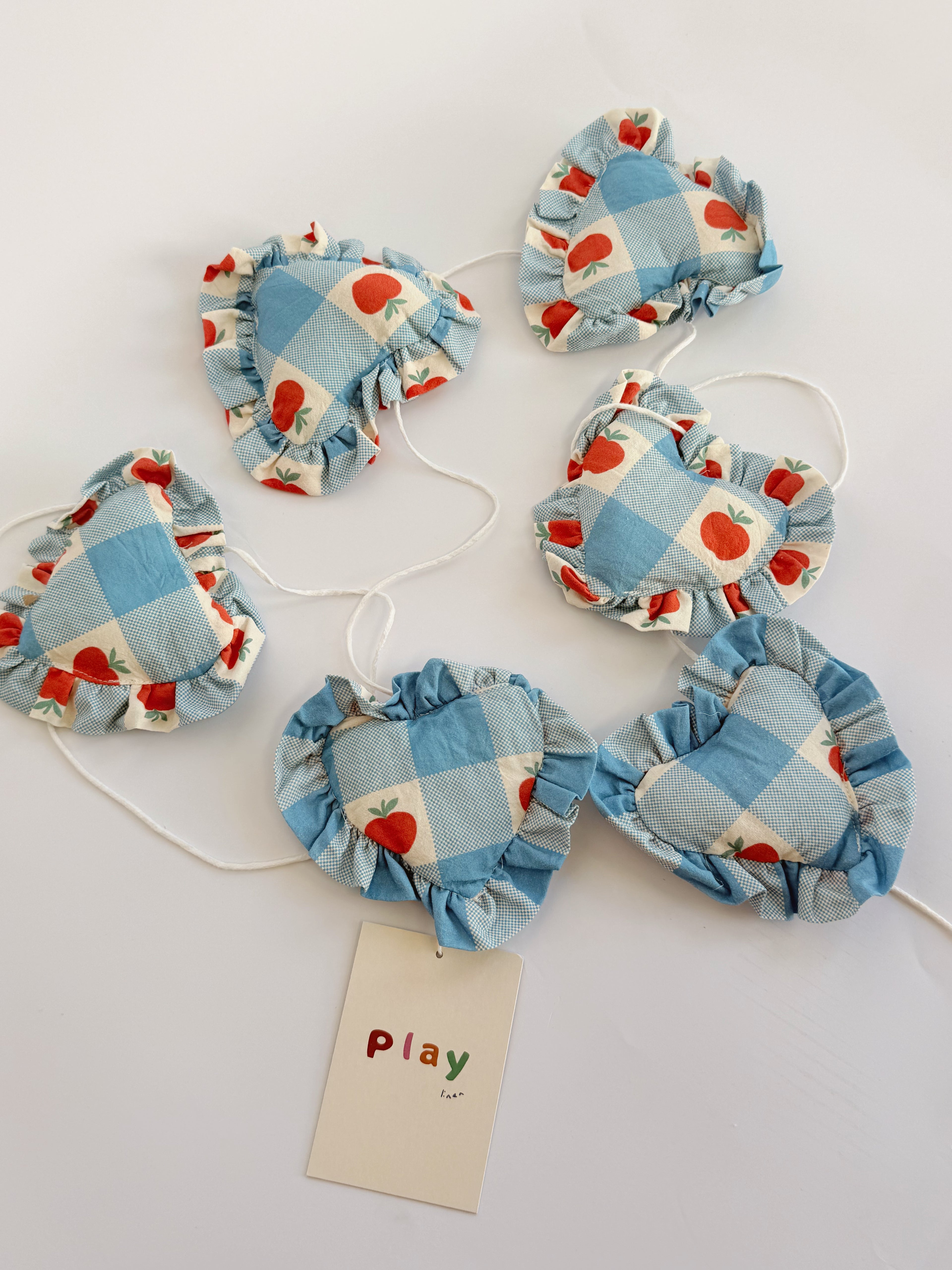 Frill Heart Garland Apple Patch Pre Order August)