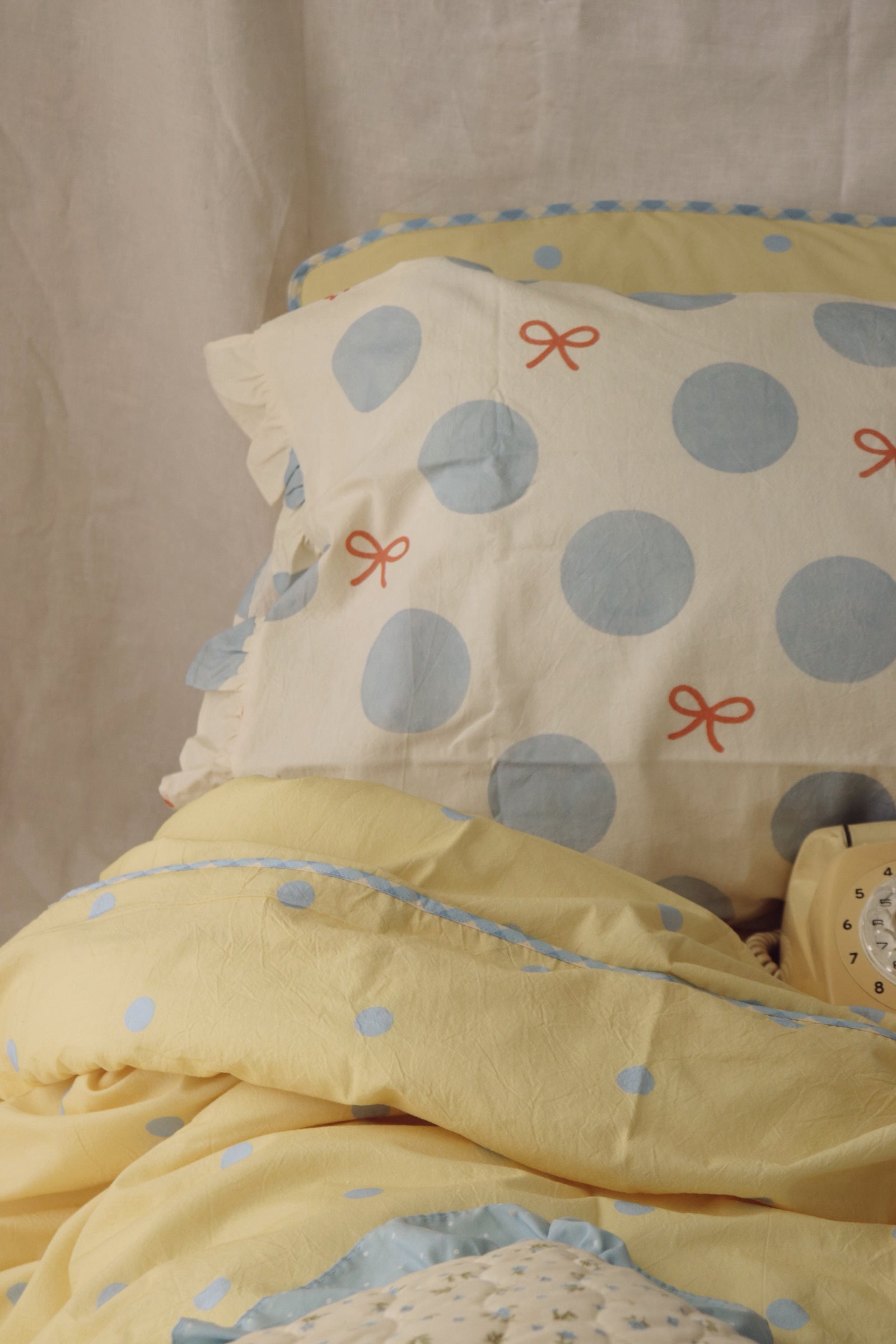Butter Dot Quilt Cover Set