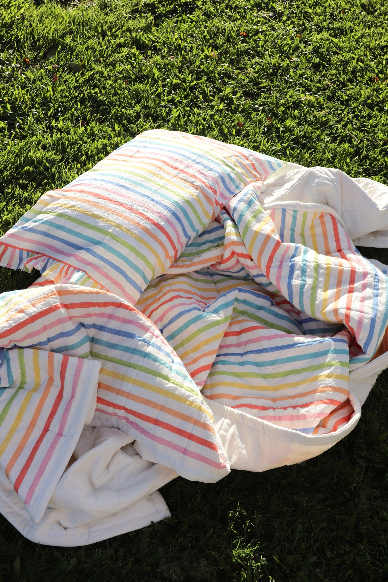 Playground Stripe Frill Pillowcase (Pre Order June/July)