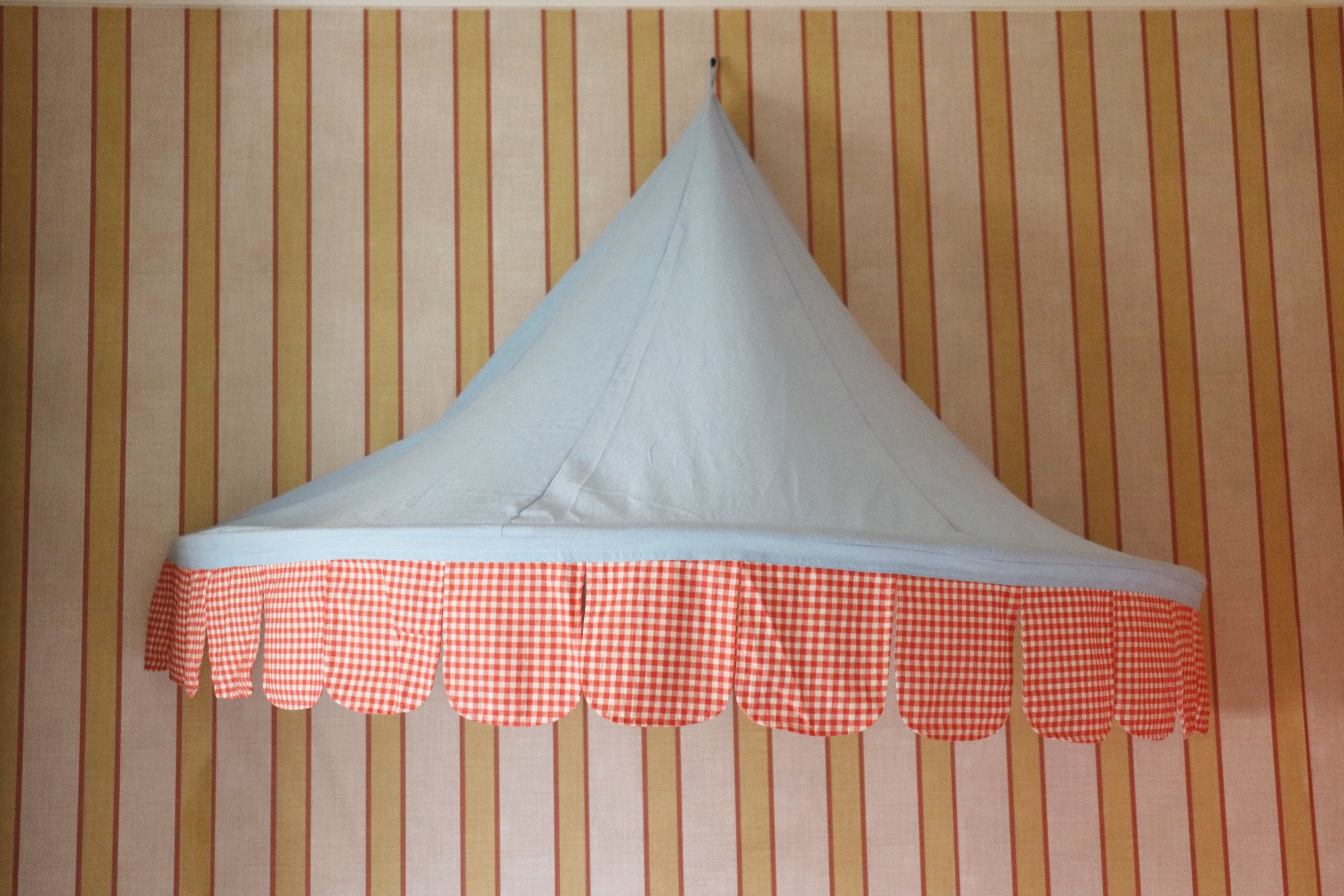 Carnival Wall Canopy Sky & Tomato Gingham (Pre Order Aug/Sept)