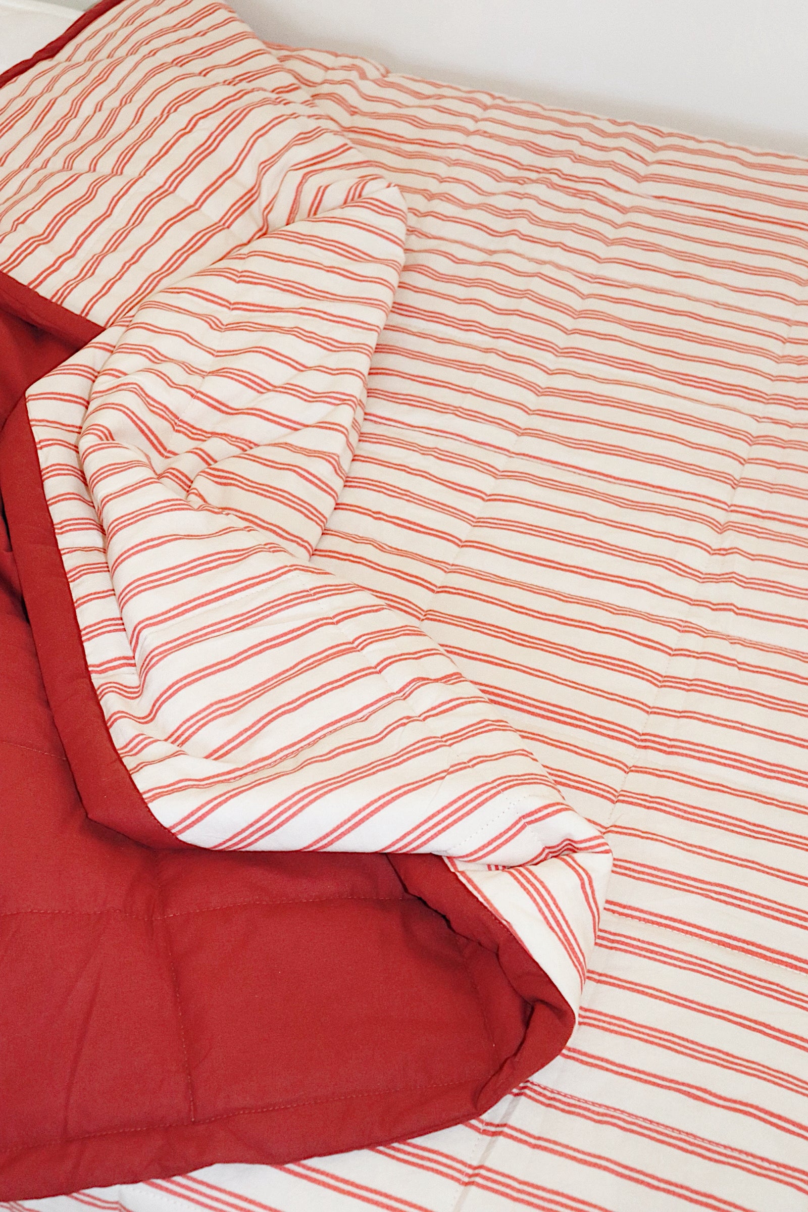 Holiday Stripe Reversible Quilt