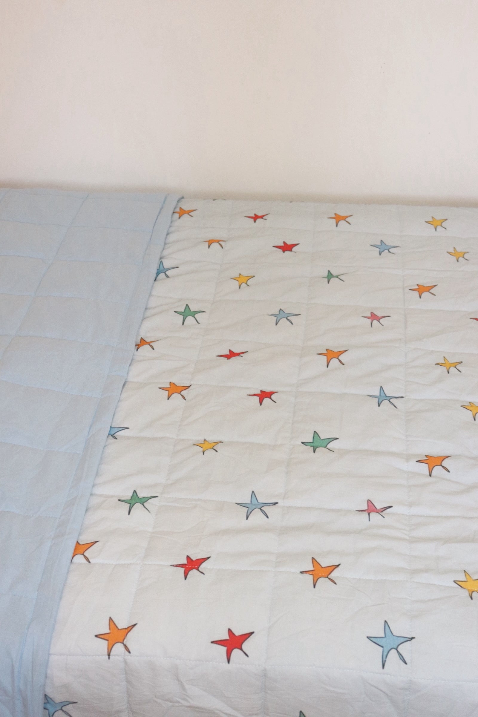 Retro Star Reversible Rainbow Quilt